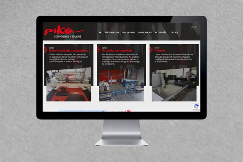 Site Internet responsive mobile WordPress pour Pika Composites Bayonne, une création de site Internet par l'agence web REZO 21 Anglet
