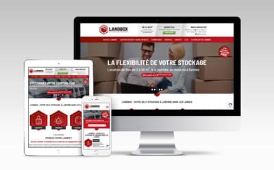 L'agence web REZO 21 pays basque créé un site internet sur mesure avec wordpress pour landbox self stockage et garde meubles à labenne dans les landes