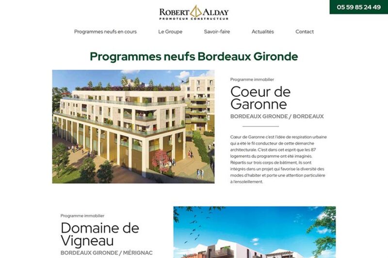 site wordpress promoteur immobilier pays basque