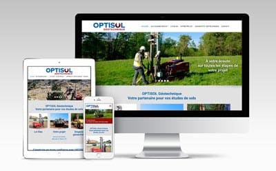 Nouveau logo et nouveau site Internet pour Optisol, bureau d'études géotechnique