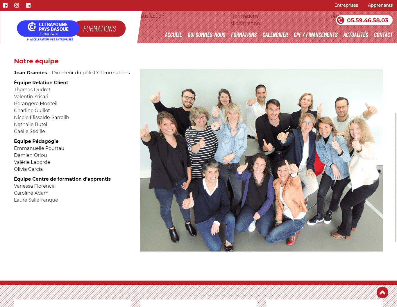 Création du site Internet WordPress sur mesure centre formation cci Bayonne 10