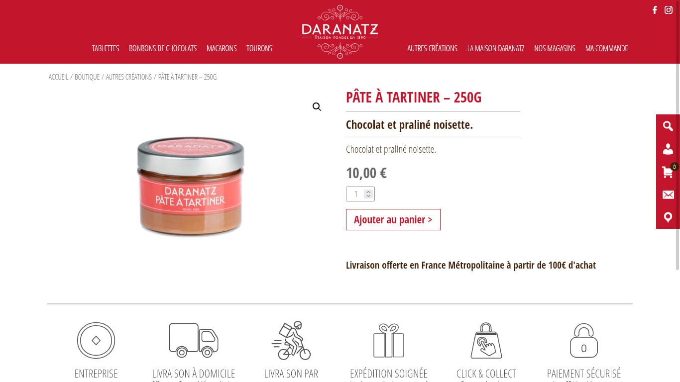 Création du site Internet WordPress sur mesure WooCommerce chocolatier Bayonne Biarritz 6