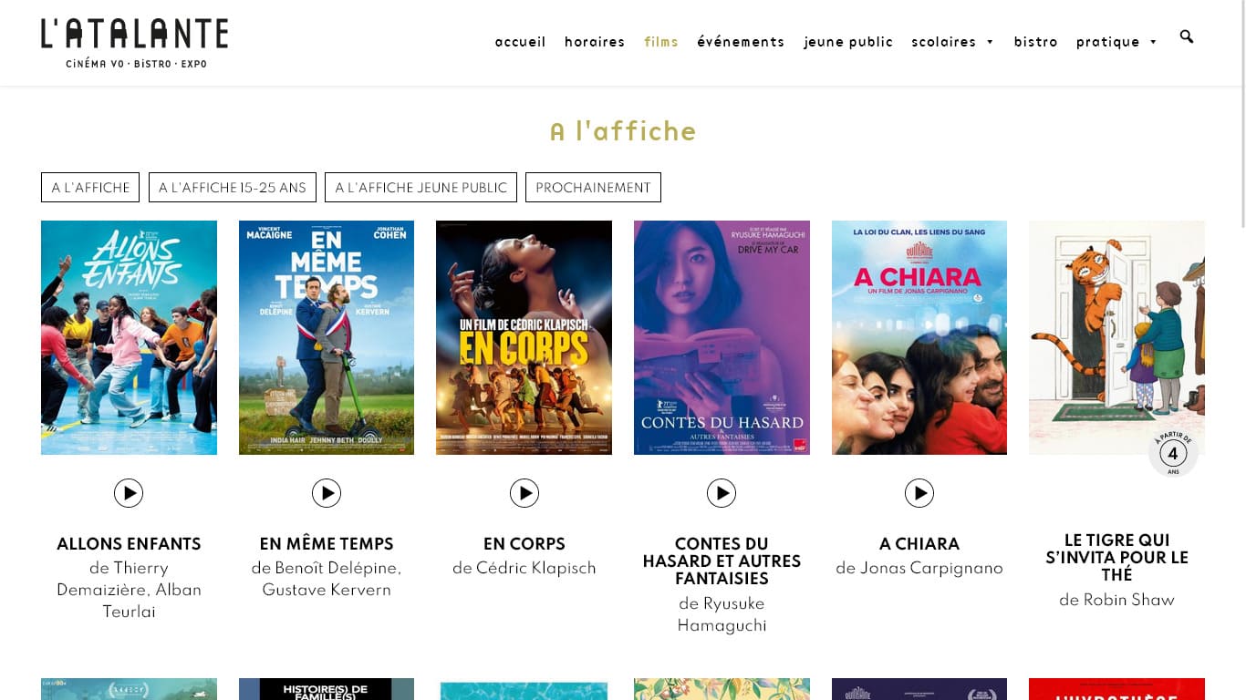 Création du site Internet WordPress sur mesure cinema atalante Bayonne 4