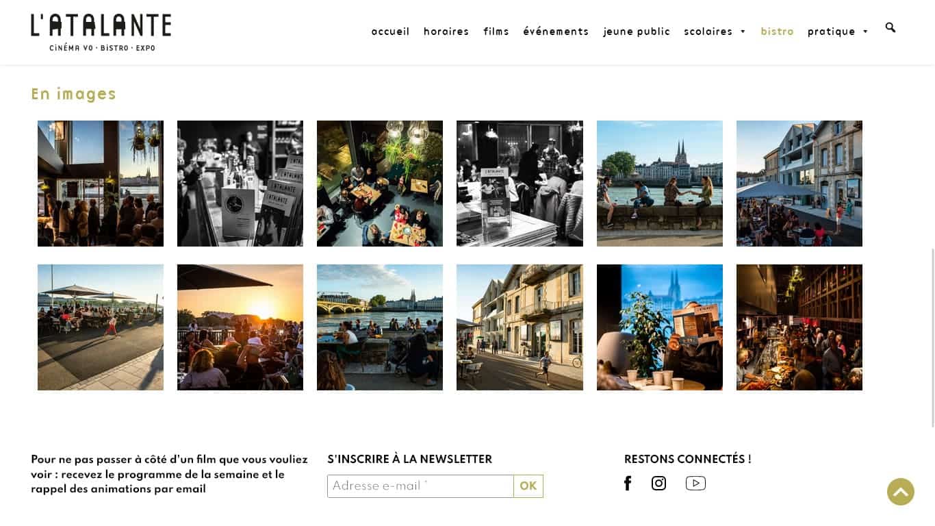 Création du site Internet WordPress sur mesure cinema atalante Bayonne 7