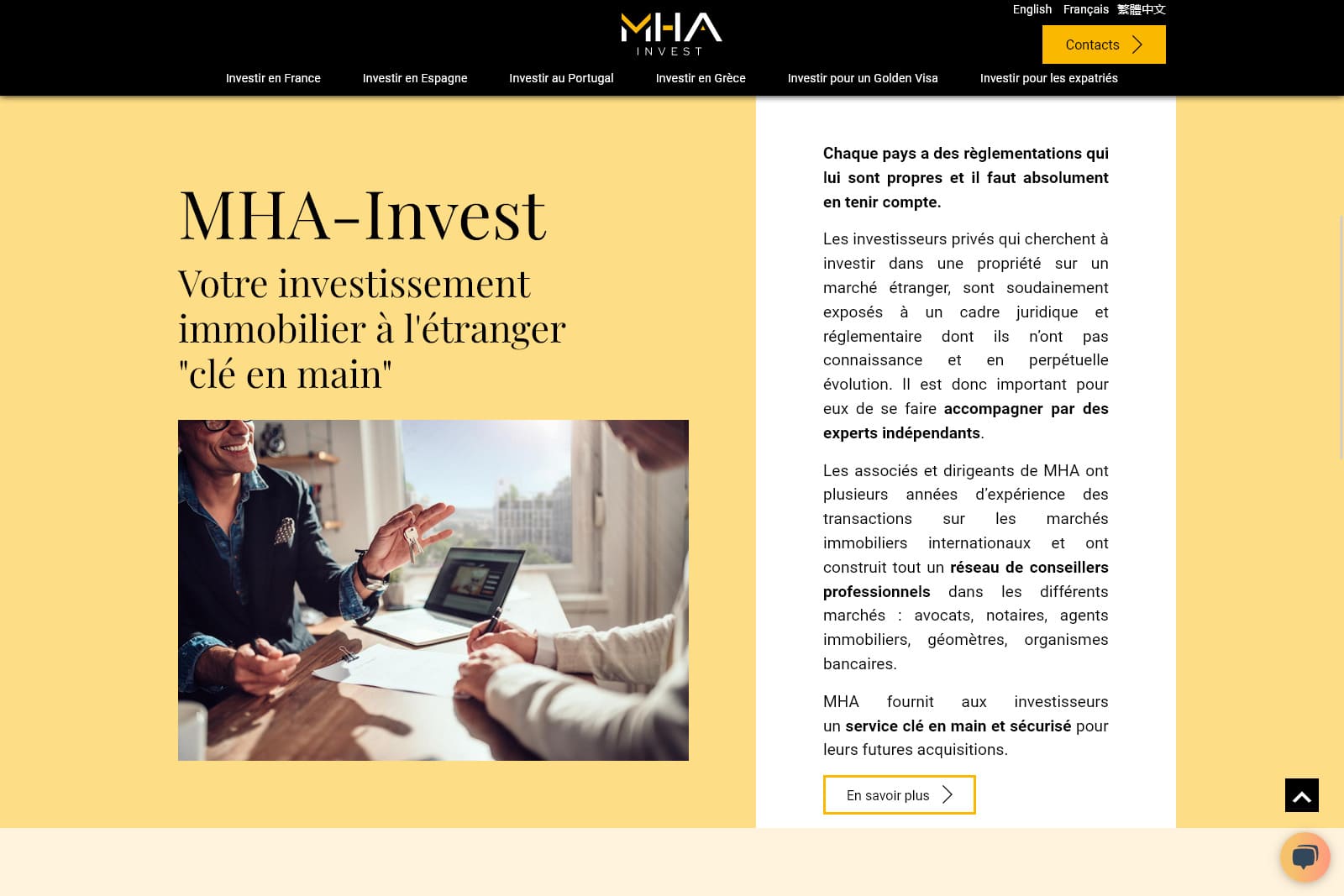 Création du site Internet WordPress sur mesure mha invest img 2