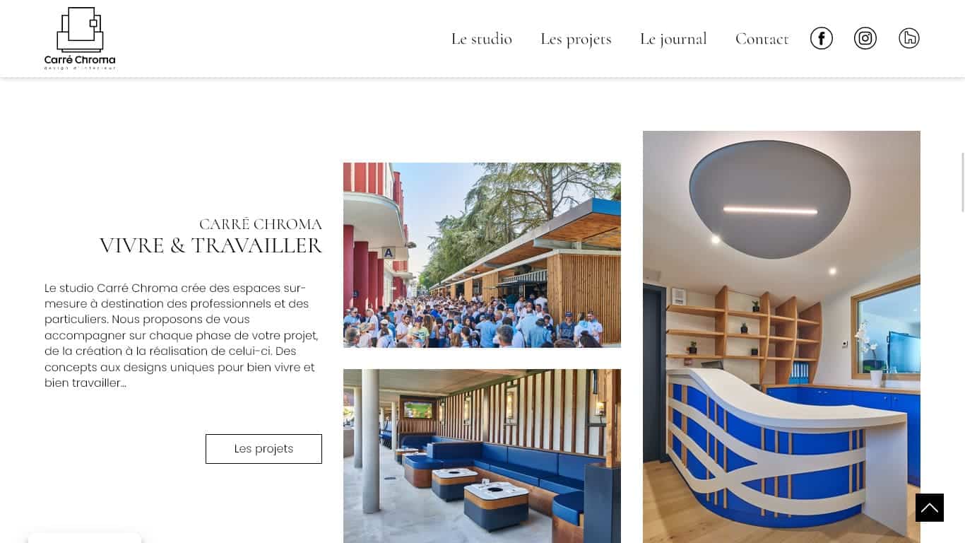 Site WordPress Studio Carré Chroma architecte d'intérieur Pays Basque