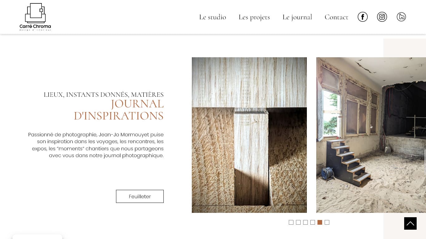 Site WordPress Studio Carré Chroma architecte d'intérieur Pays Basque
