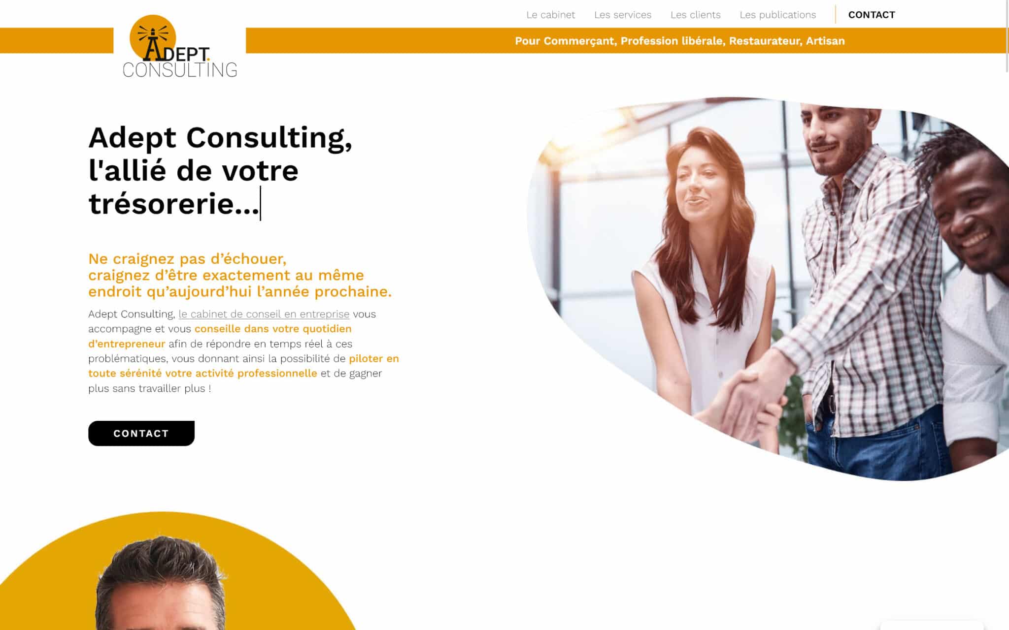 Site web WordPress à Biarritz pour le cabinet conseil Adept Consulting
