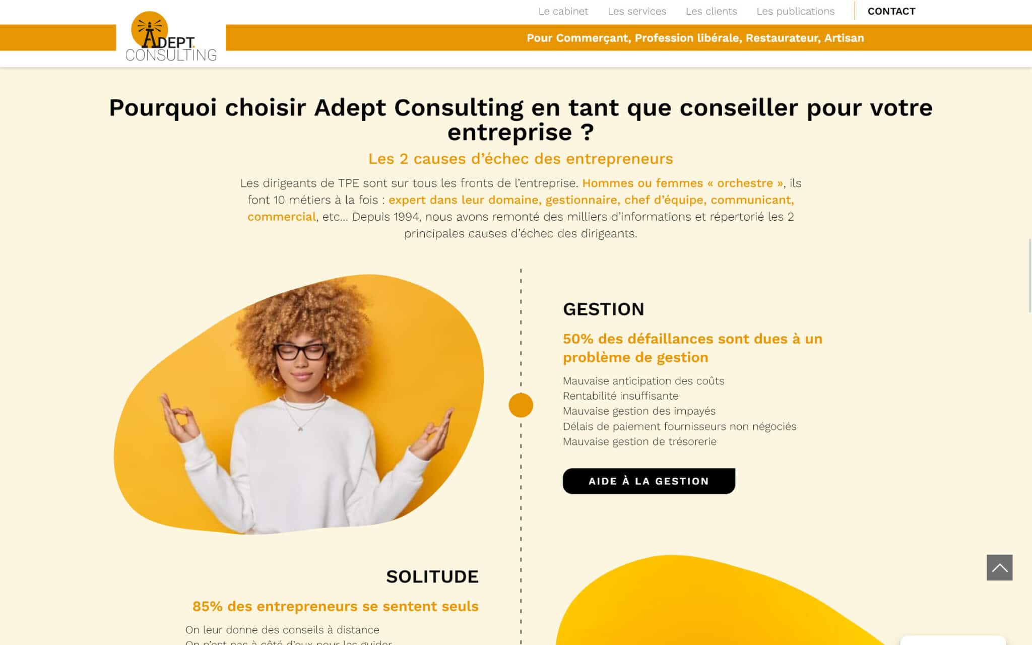 Site web WordPress à Biarritz pour le cabinet conseil Adept Consulting