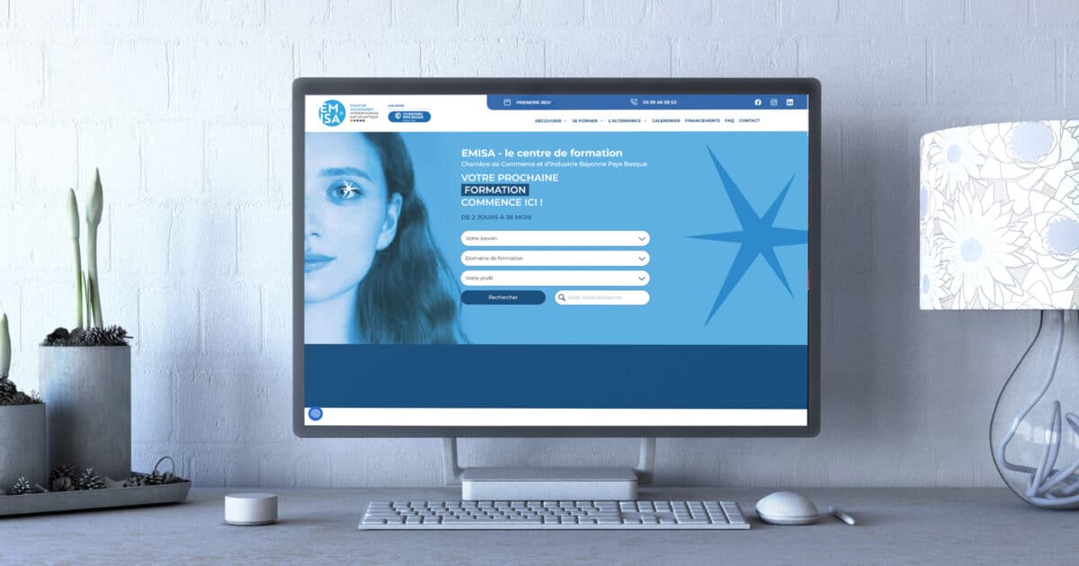 EMISA, le centre de formation de la CCI Bayonne Pays Basque confie la création de son site Internet à REZO 21
