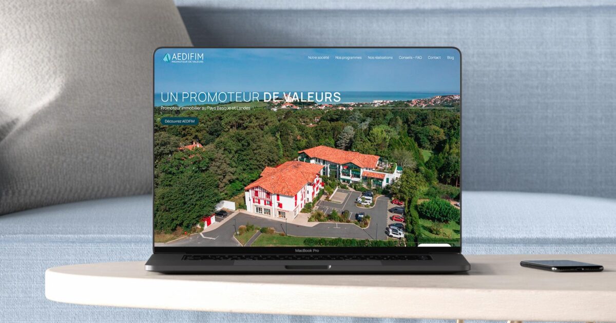 REZO 21 et Premiere.Page réalisent la refonte du site Internet Aedifim Immobilier