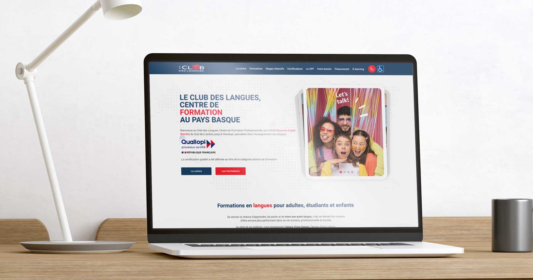 Site Internet WordPress Le Club des Langues centre de formation à Anglet