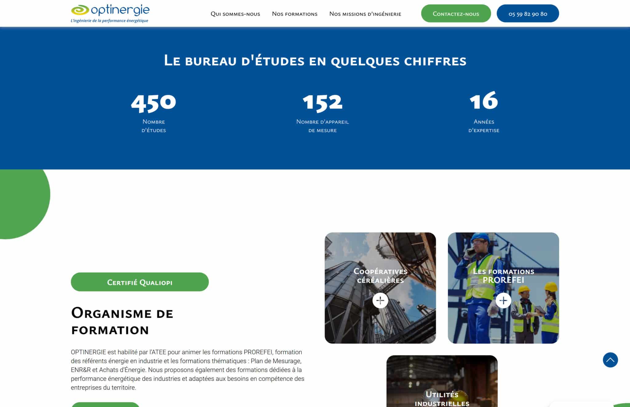 Site internet WordPress Optinergie bureau d'études