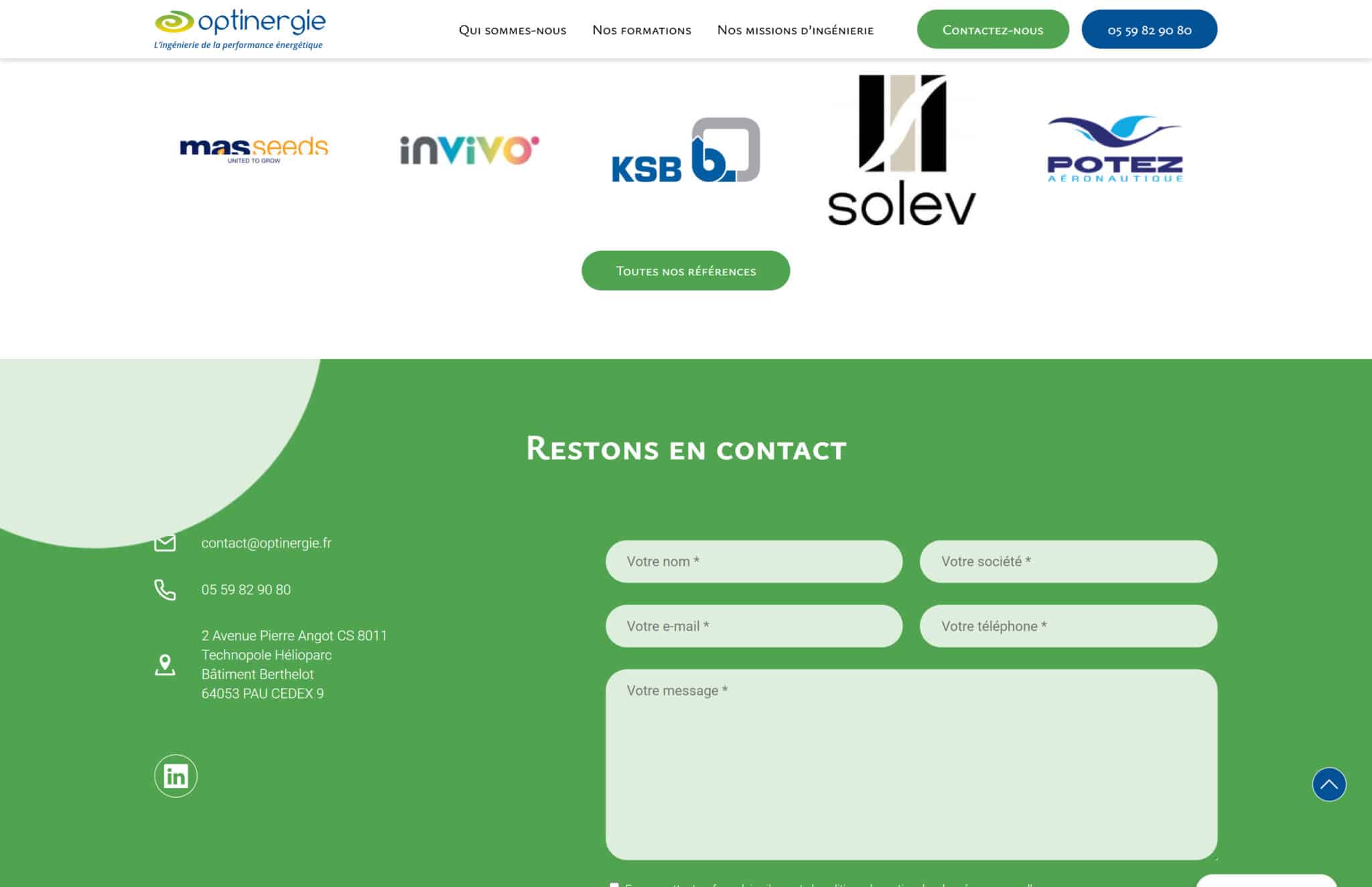 Site internet WordPress Optinergie bureau d'études
