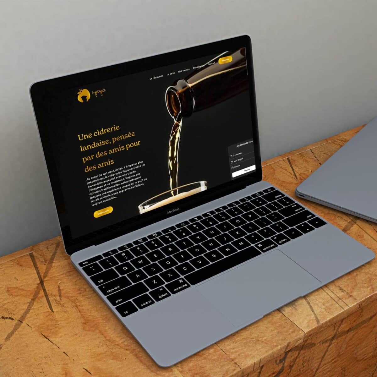 Site web de cidrerie landaise sur portable.