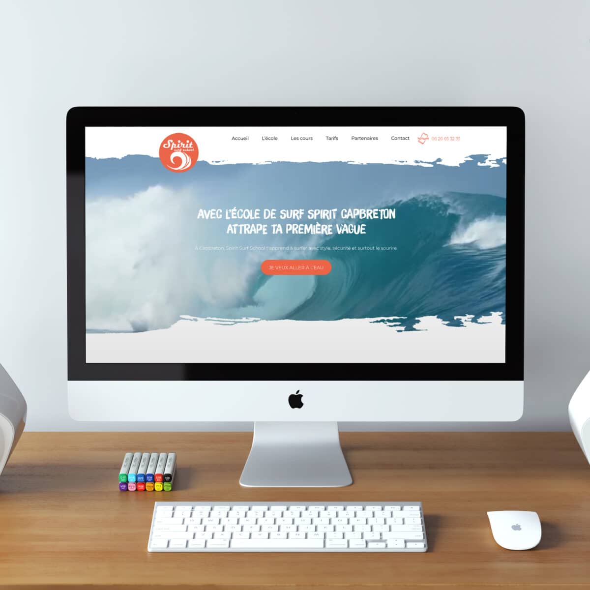 site wordpress ecole de surf capbreton a la une